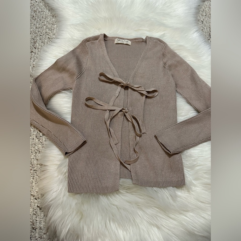 Full Circle Trends Front Tie Sweater